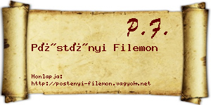 Pöstényi Filemon névjegykártya